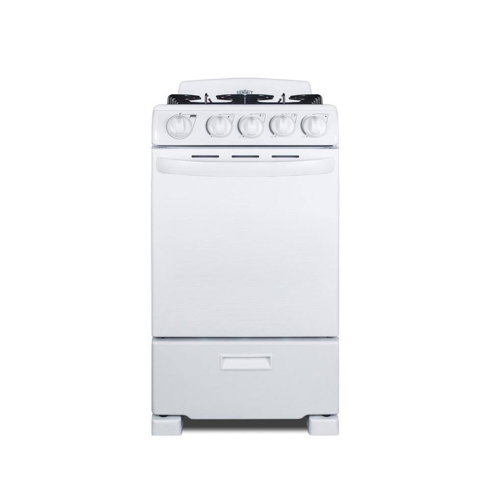 Summit Appliance 20 in. 2.3 cu. ft. Gas Range in White RG200WS1