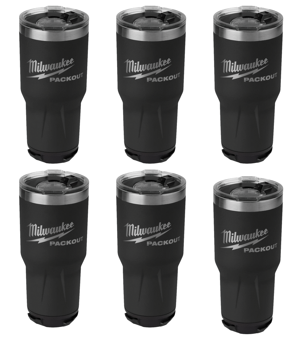 Milwaukee PACKOUT Tumbler 30oz Black Bundle 6pk 48-22-8393BX6 from Milwaukee