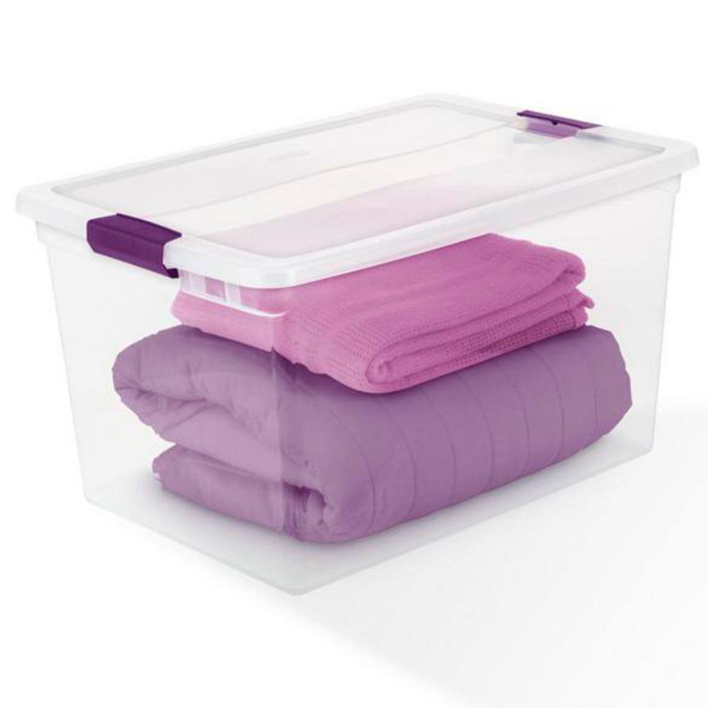 Sterilite 66 Qt. Latching Handle Storage Container in Nesting Clear (6-Pack) 6 x 17571706