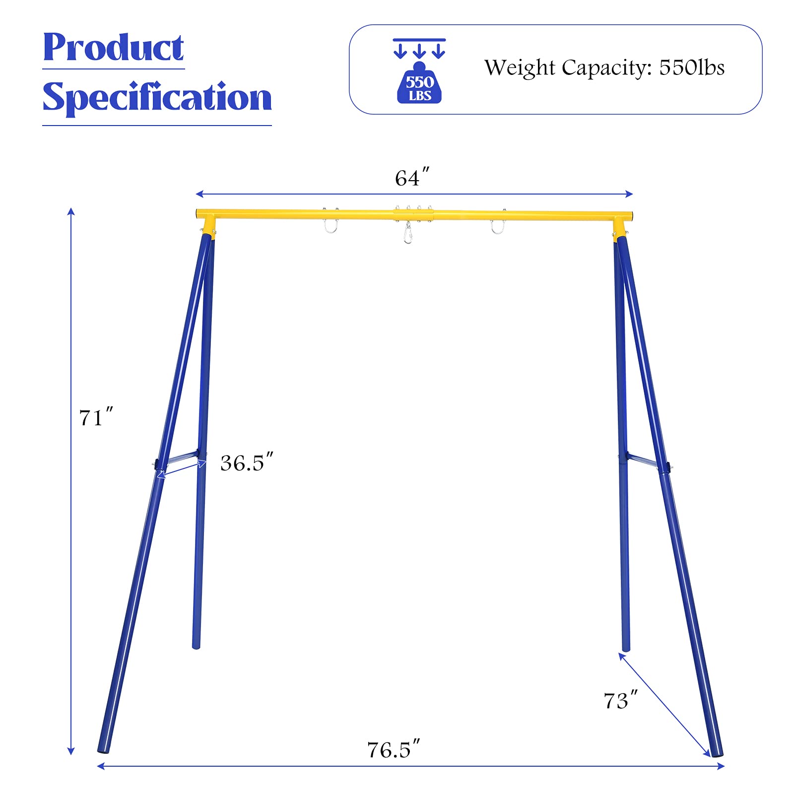 550lbs Metal Swing Stand Full Steel Swing Frame