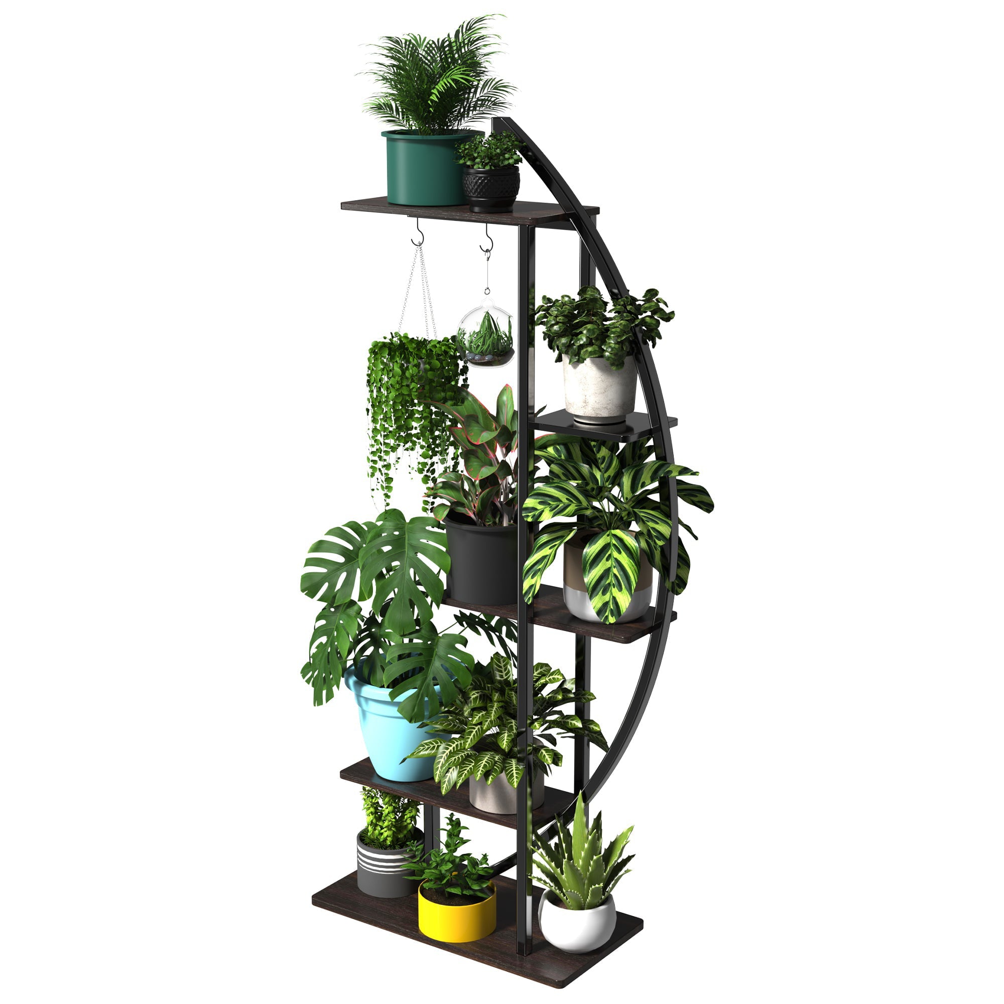 Tall Plant Stand Large Indoor Shelf  71" Metal Flower Rack  with hanging hook, more plant space