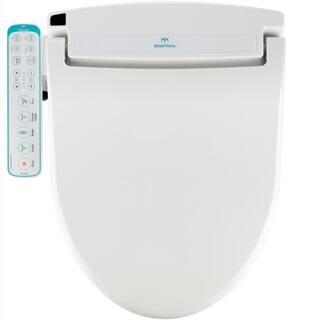 BIDETMATE 1000 Series Electric Bidet Seat for Elongated Toilets with Heated Water and Dryer Side Control Panel in White BM-1000P-E