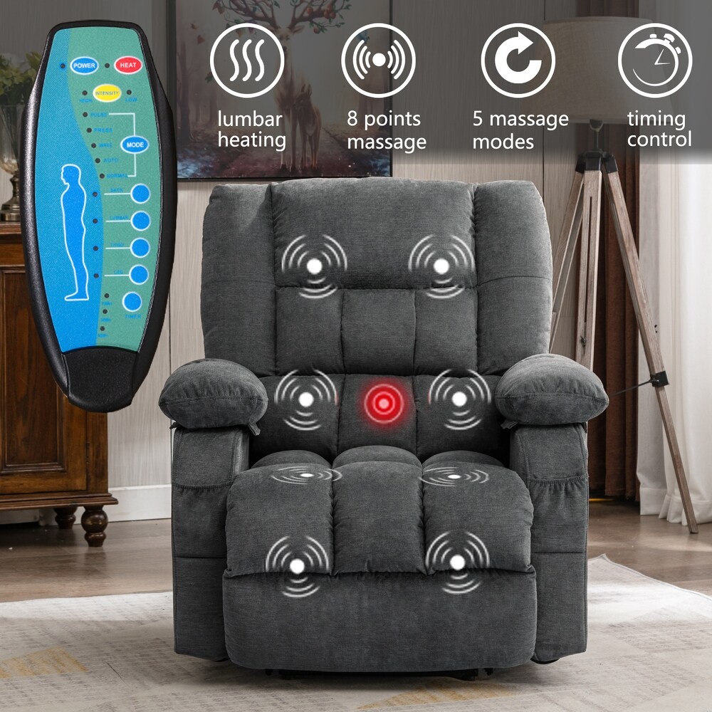 Super Soft And Large Power Lift Recliner Chair with Massage and Heat for Elderly