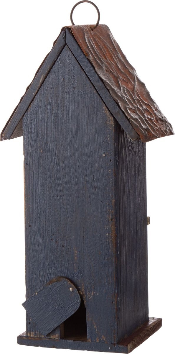 Glitzhome Solid Wood and Metal Bird House， 12.60-in