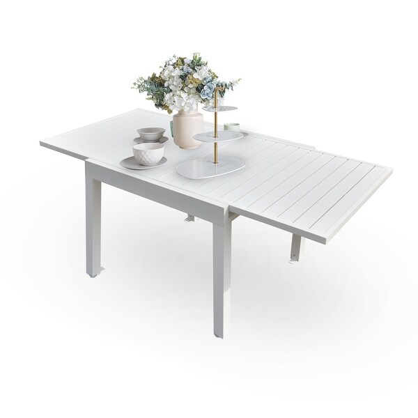 Domi Extendable Patio Dining Table，Aluminum Frame，Weatherproof and Multiple Sizes