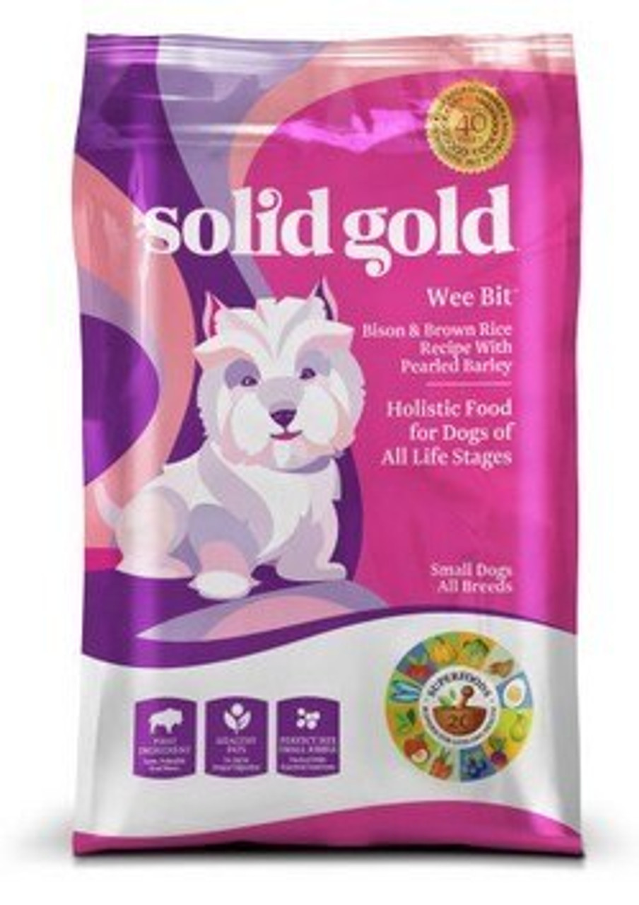 Solid Gold Bison and Brown Rice Wee Bit Small Breed Dry Dog Food 4 lbs