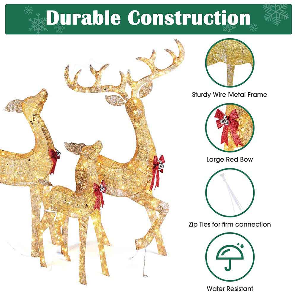 Yescom Lighted Christmas Reindeer Set Outdoor Christmas Yard