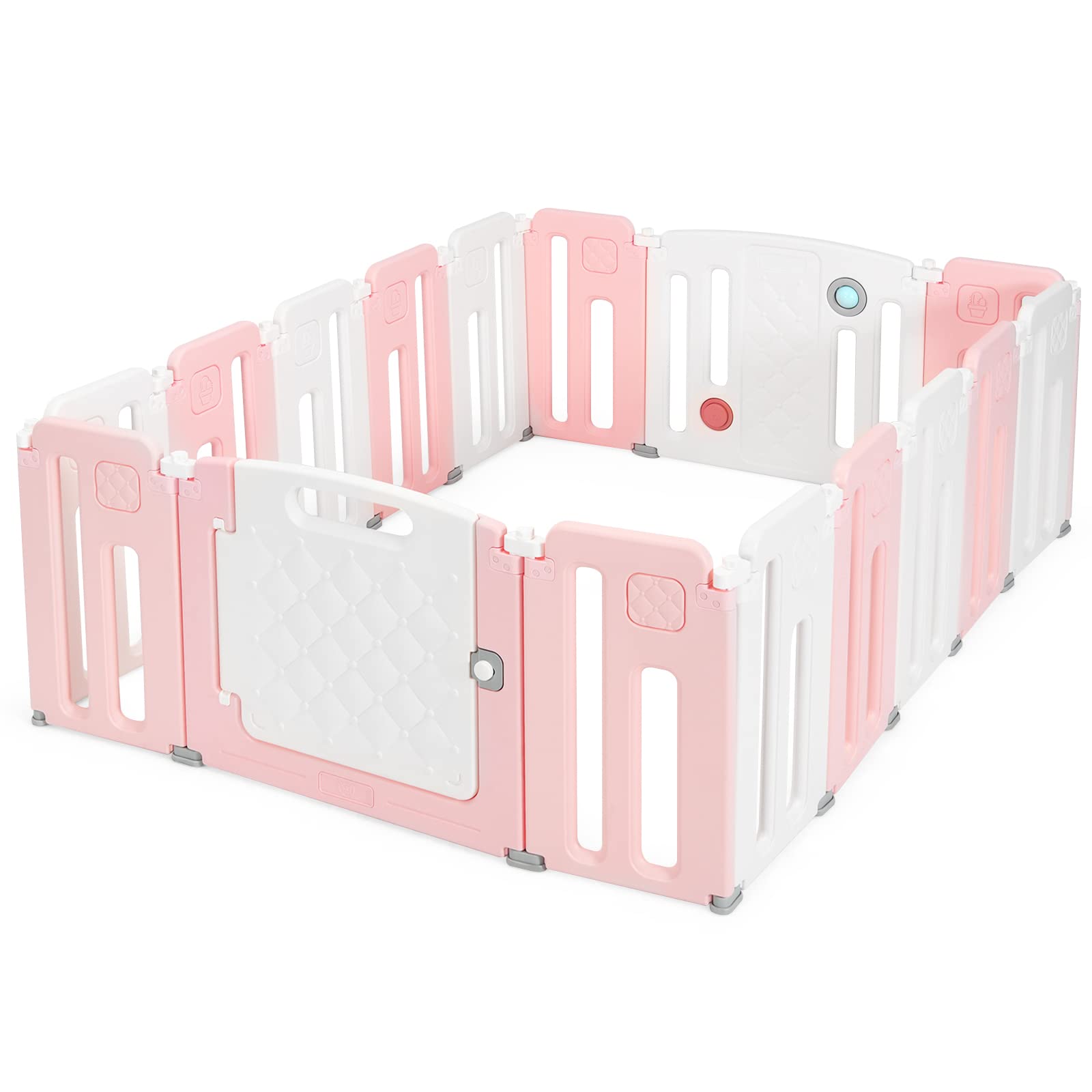 Costzon Baby Playpen, Foldable Activity Play Center with Safety Gate