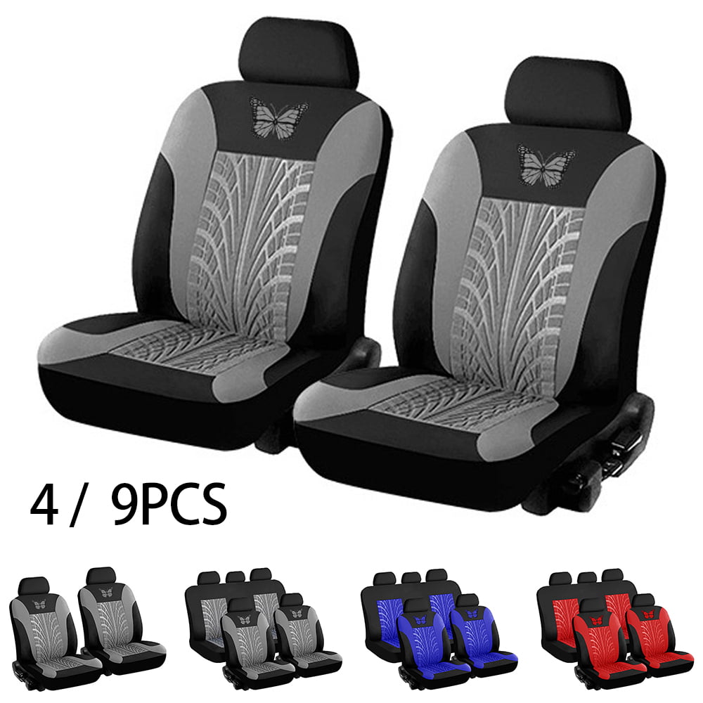 Willkey Universal Car Front Seat Covers Full Set For Auto w/Steering Wheel/Belt Pad/Head Rest