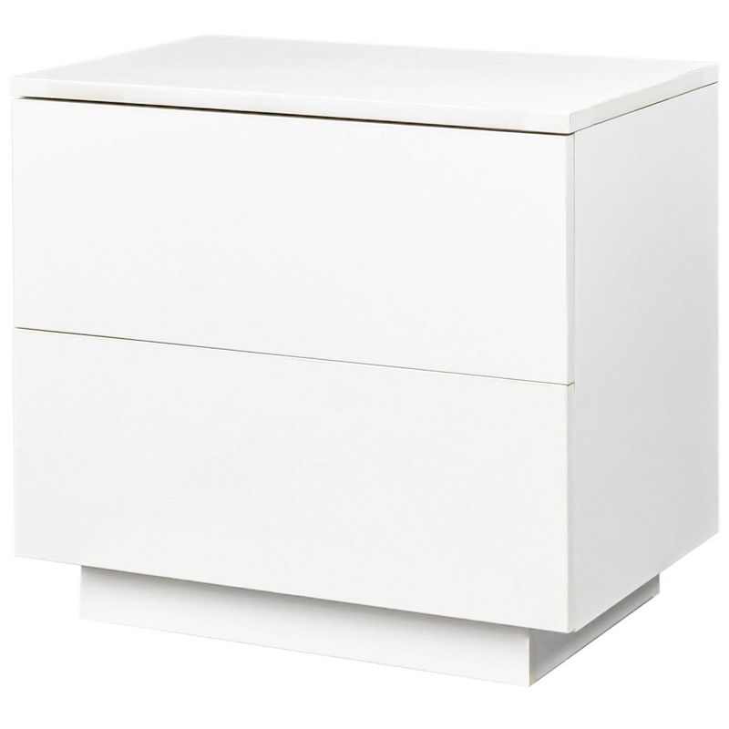 F.C Design Modern High gloss UV Night Stand with 2 drawers and LED lights