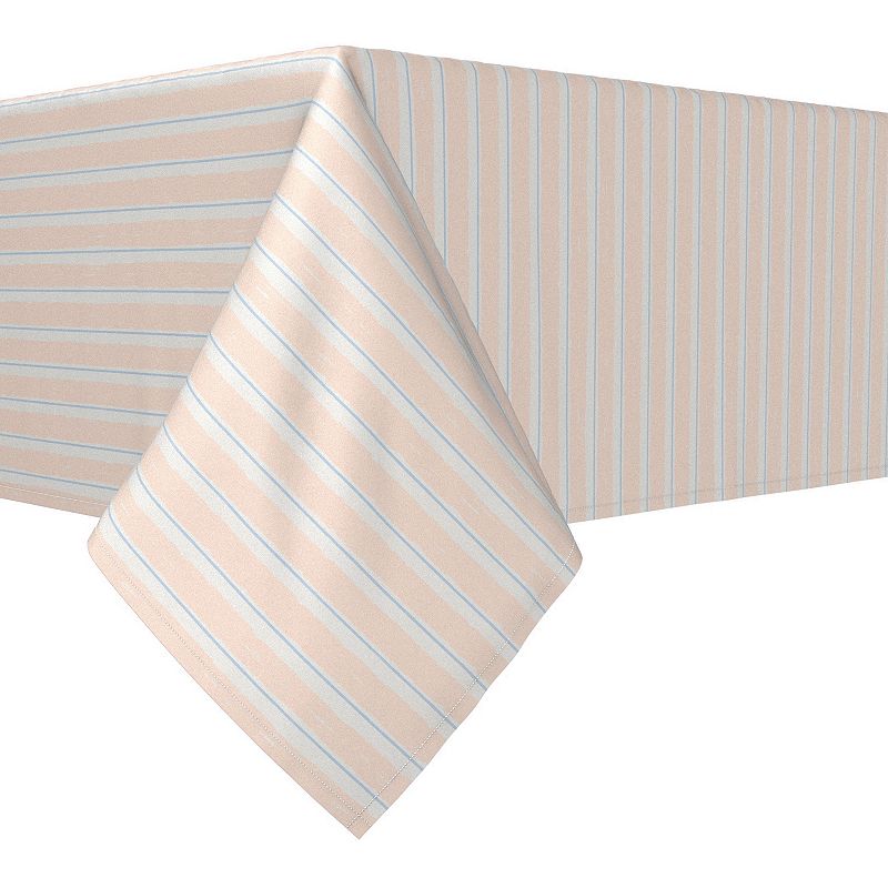 Square Tablecloth， 100% Polyester， 60x60， Coral Beach Stripe