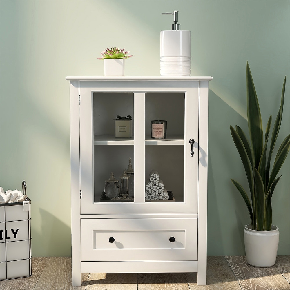 Merax Buffet Storage Cabinet with Glass Doors