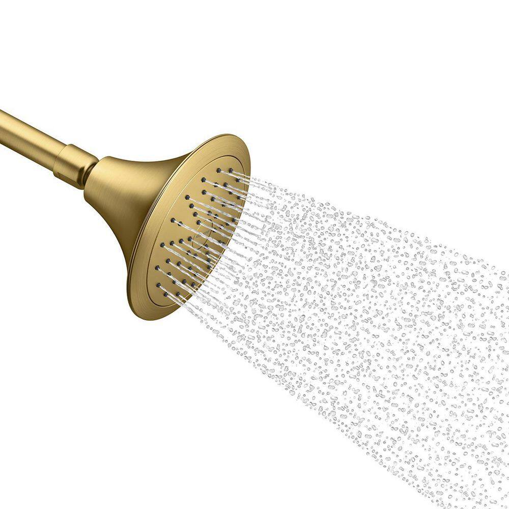 KOHLER Forte 1-Spray Pattern 5.5 in. Wall-Mount Fixed Shower Head in Vibrant Brushed Moderne Brass REC10282-G-2MB