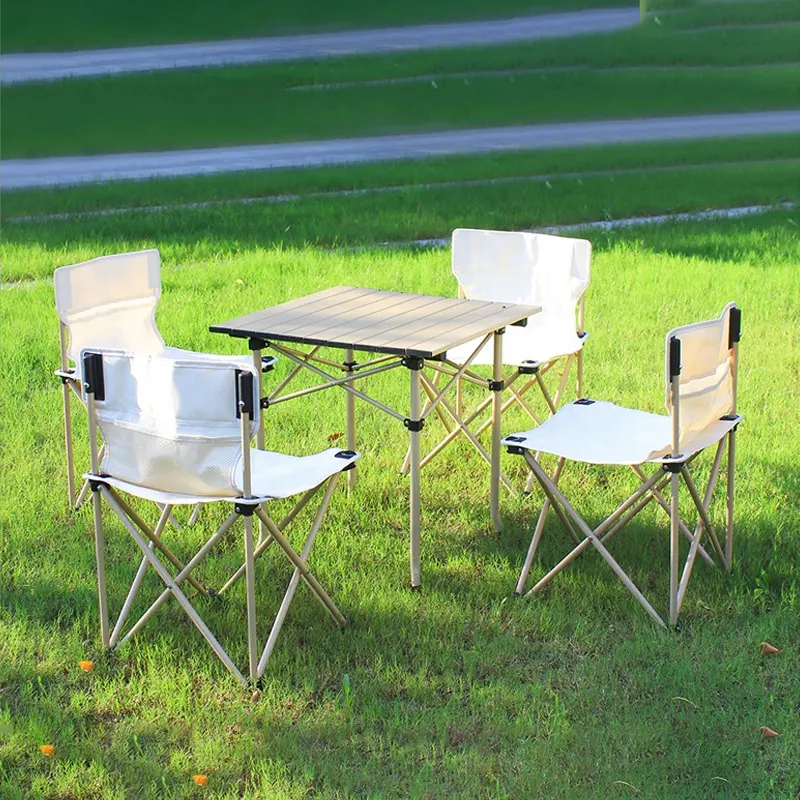 Outdoor Folding Aluminum oy Table And Chair Camping Furniture Portable Foldable Picnic Table And Chairs Set with 4 Seats