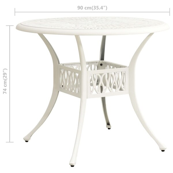 vidaXL Patio Table White 35.4