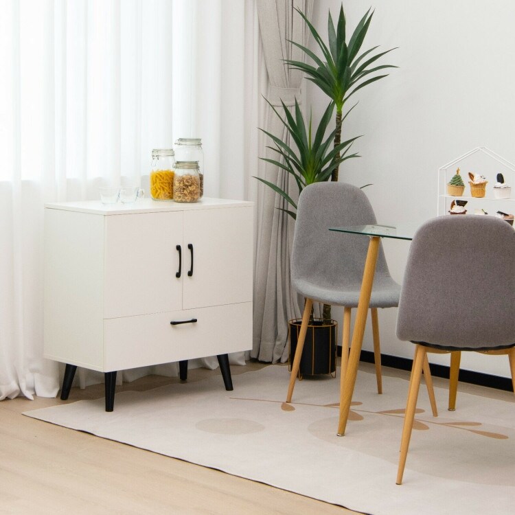 Modern Floor Storage Cabinet with 2 Doors and 1 Pull out Drawer   30\