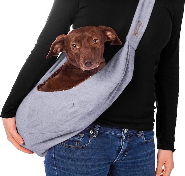 iPrimio Hands-Free Reversible Dog and Cat Sling Carrier， Gray， Small