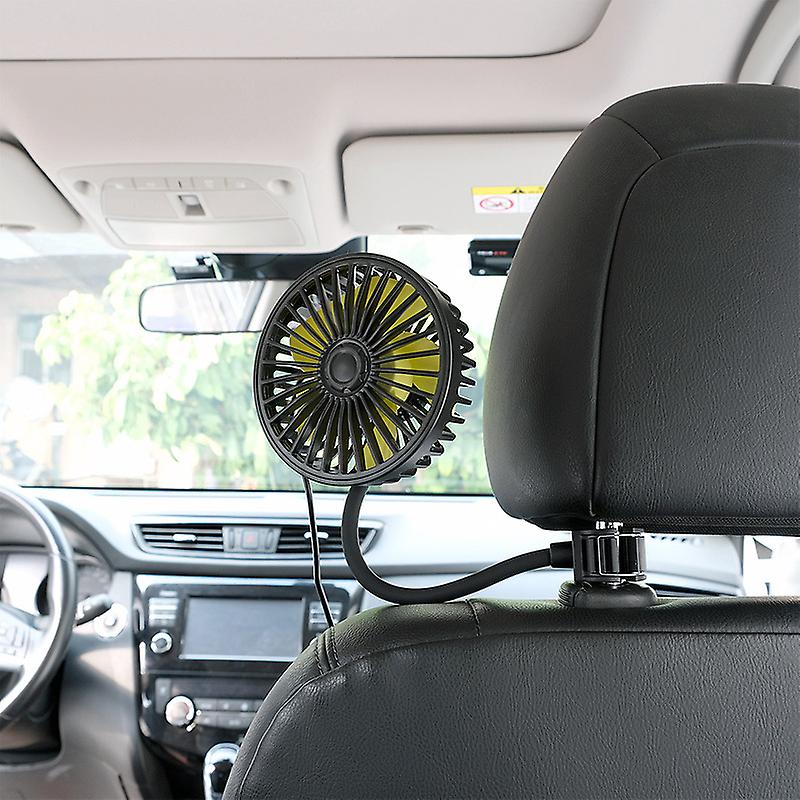 Back Seat Fan 3-speed Wind Adjustment Fan Blades Usb Auto Cooling Wind 5 Fan Blades Car Electronics