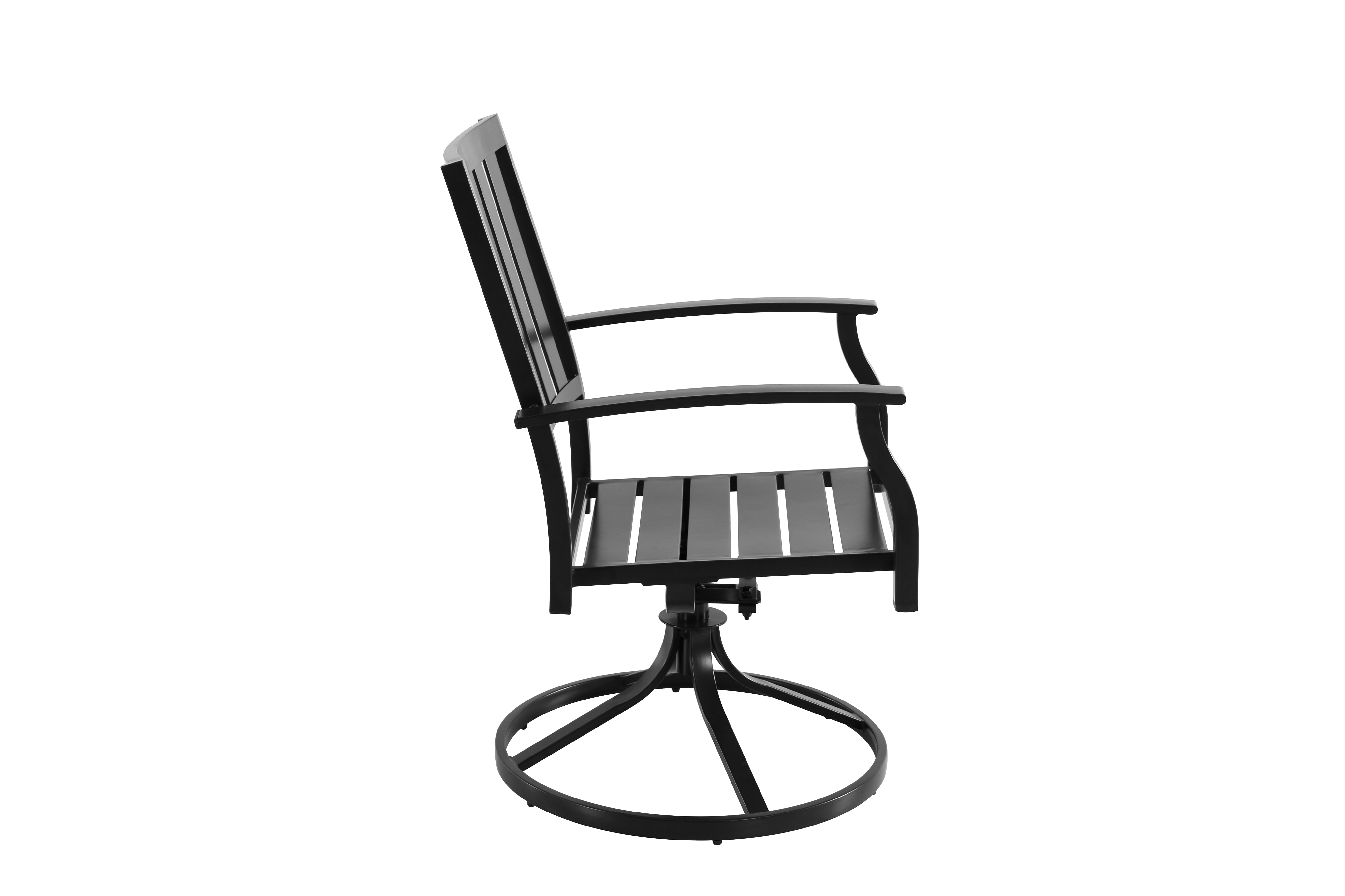 Better Homes & Gardens Camrose Outdoor Dining Chair - Steel - Set of 2 - Swivel - Black