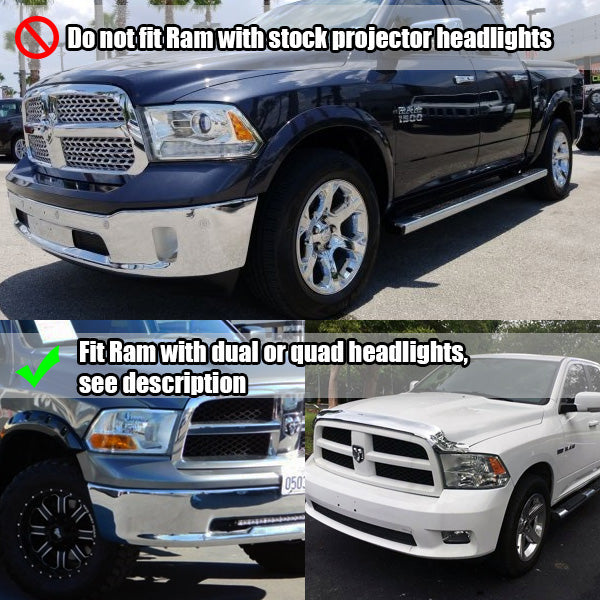 AlphaRex Black 09-18 Ram 1500/10-18 Ram 2500/3500 DRL/Signal LED Dual Projector Headlights