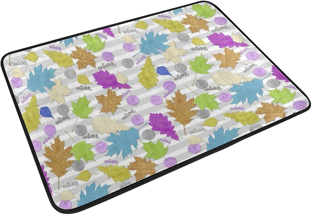 Funny Paper Leaves Area Rug Pad - 23.6x15.7 Inch - 100% Light Weight Polyester Fabric For Living - Bedroom