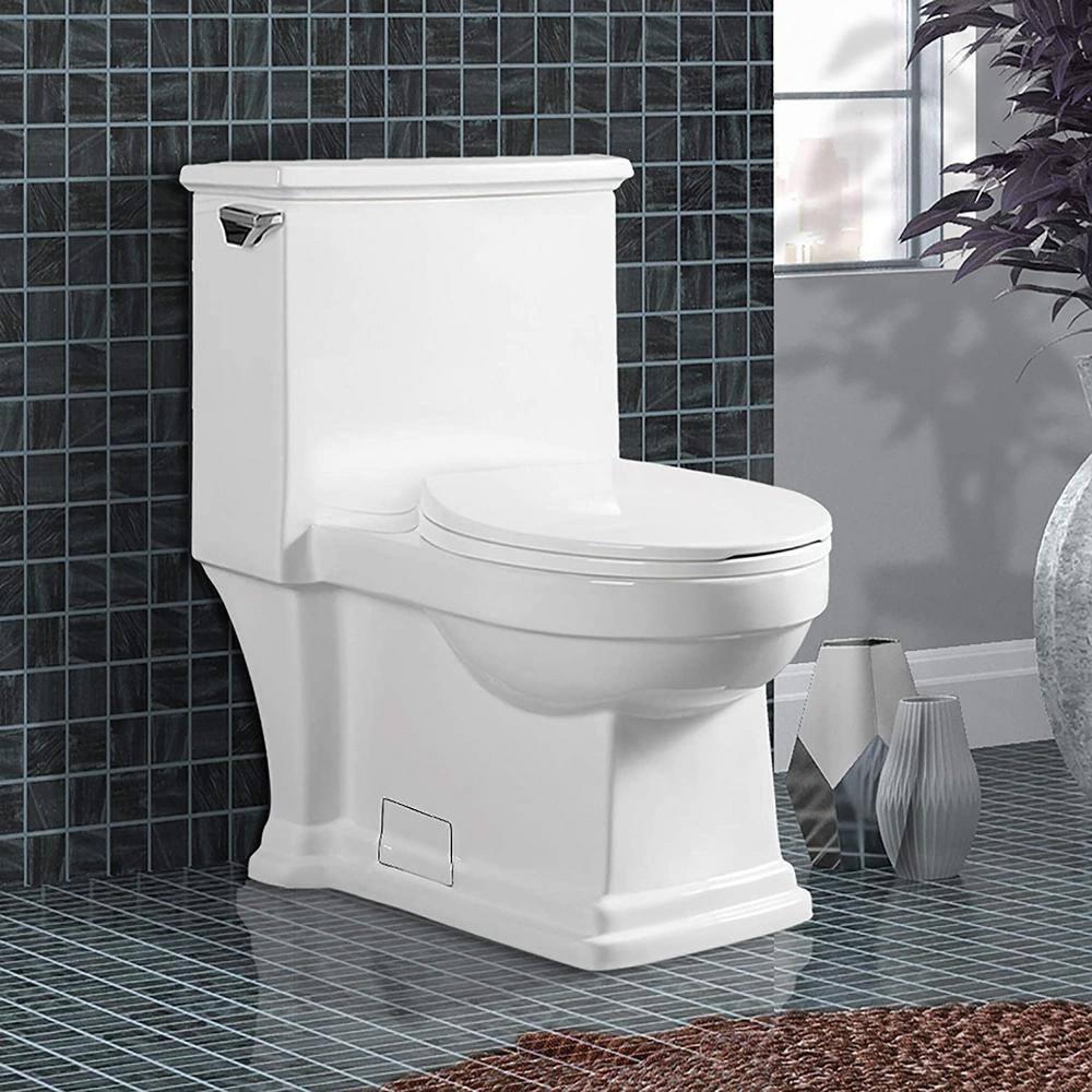 FINE FIXTURES 12 in. Rough-In 1-piece 1.28 GPF Single Flush Elongated Toilet in White Seat Included MOTB14W-O