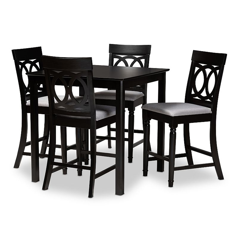 Baxton Studio Verina Pub Table and Stool 5-piece Set