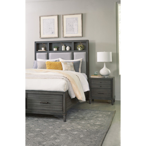 Transitional Style Gray Finish 1pc Nightstand of D...