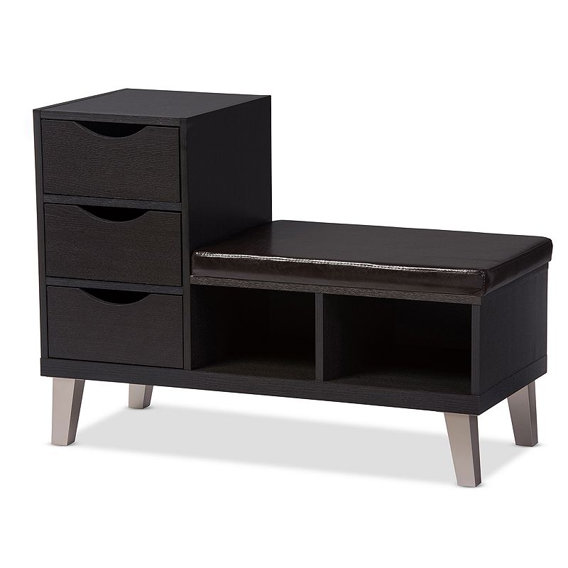 Baxton Studio Arielle Wood Shoe Storage Bench