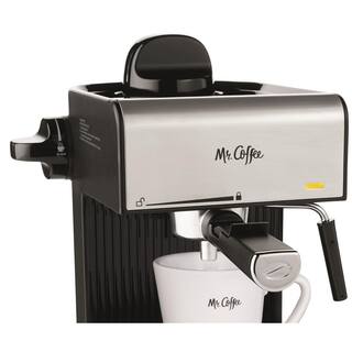 Mr. Coffee 2.5-Cup Black Drip Coffee Maker Steam Espresso Machine Cappuccino and Latte 985118230M