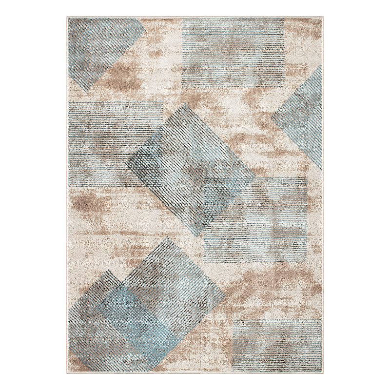 World Rug Gallery Contemporary Distressed Geometric Area Rug