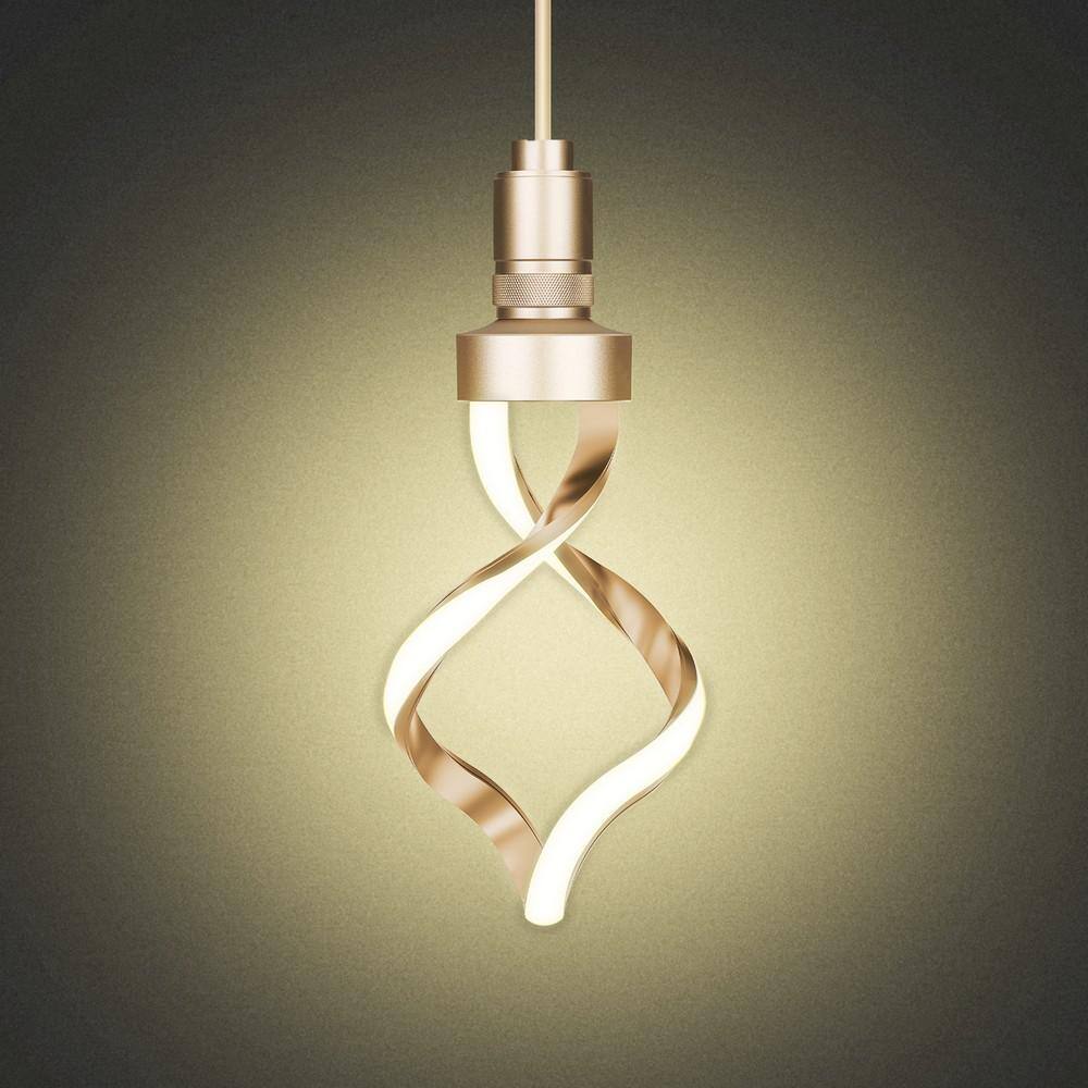 Feit Electric 60-Watt Equivalent Dimmable Oversized Spiral LED Light Bulb With Matte Gold Finish and Frosted Lens Bright White 3000K SPIRAL930CAMGHDRP