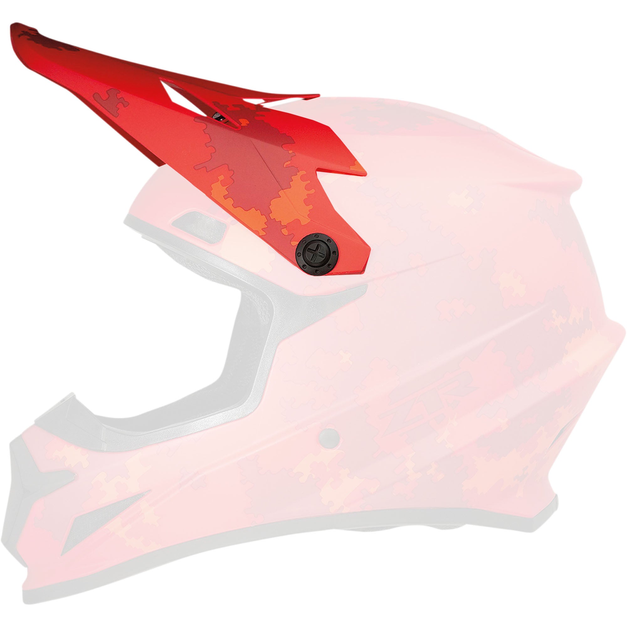 Z1R Rise Camo 2 Helmet Replacement Visor/Peak Red