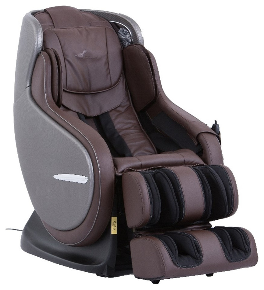 Elvis Chocolate Faux Leather Premium Massage Chair with Bluetooth Speaker   Contemporary   Massage Chairs   by Homesquare  Houzz