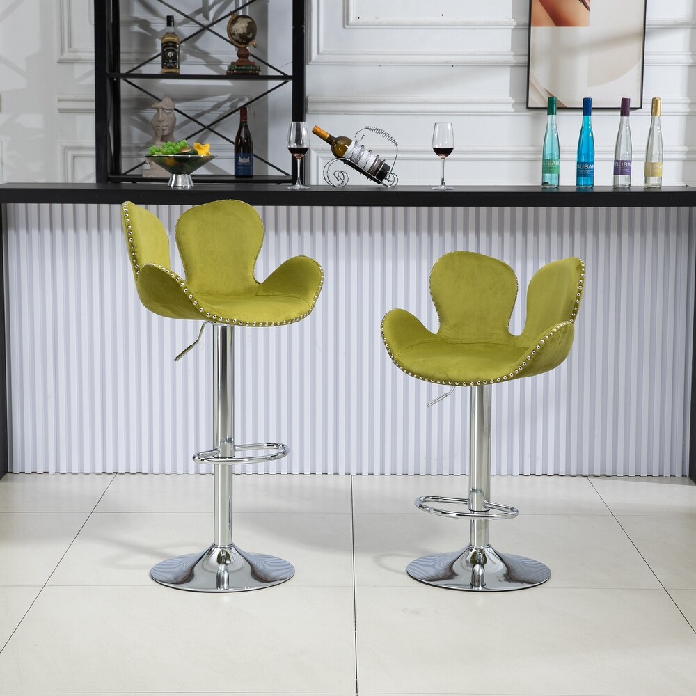 Swivel Bar Stools Set of 2 Adjustable Counter Height Chairs