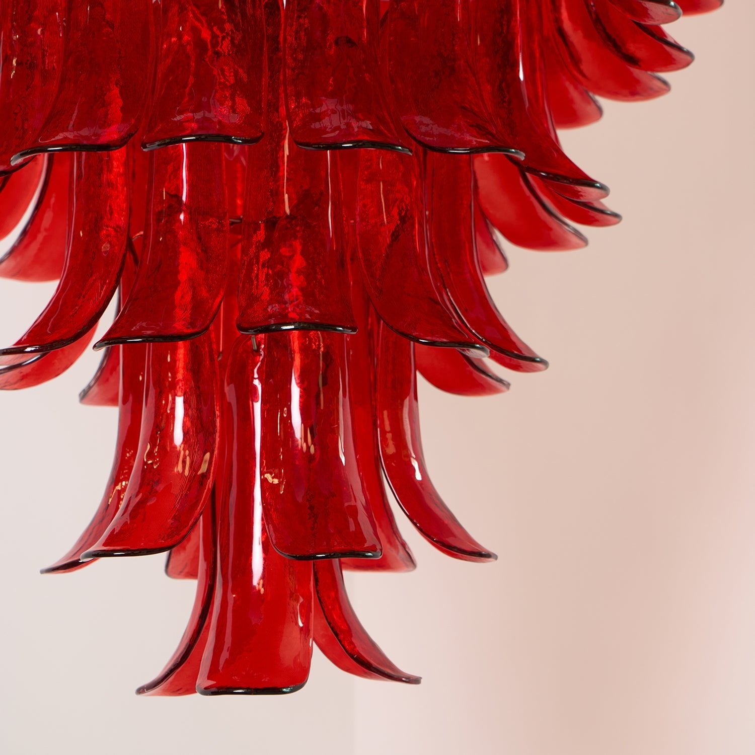 Murano Crimson Cascade Chandelier