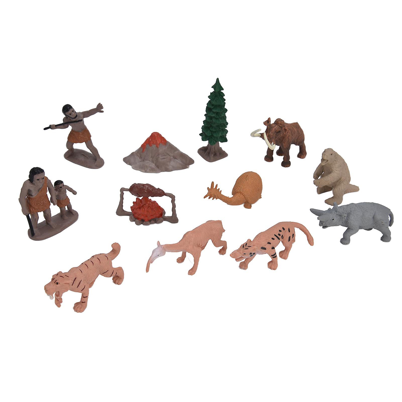 12pcs Historical Figurine Toys Prehistoric Life Scene Figures Animal Ornaments Playset12pcs