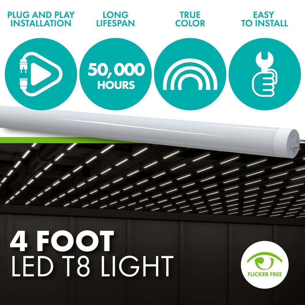 Simply Conserve 14-Watt32-Watt Equivalent 4 ft. Linear T8 Type A LED Tube Light Bulb Daylight 5000K 25-pack L14T8G50A-25