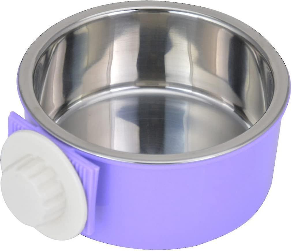 Removable Stainless Steel Pet Feeding Bowl Cage Fixed Hanging Bowl (small， Blue) (d-583-a)