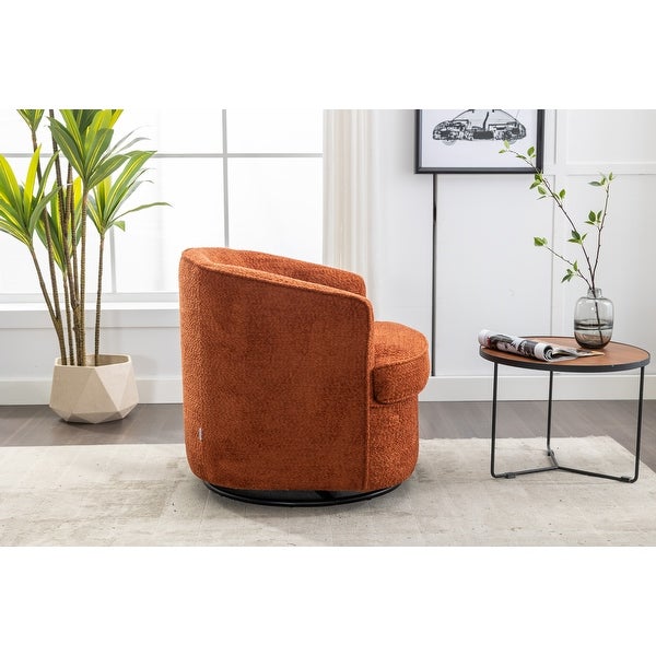 Swivel Accent Chair Living Room Round Barrel Armchair， Orange