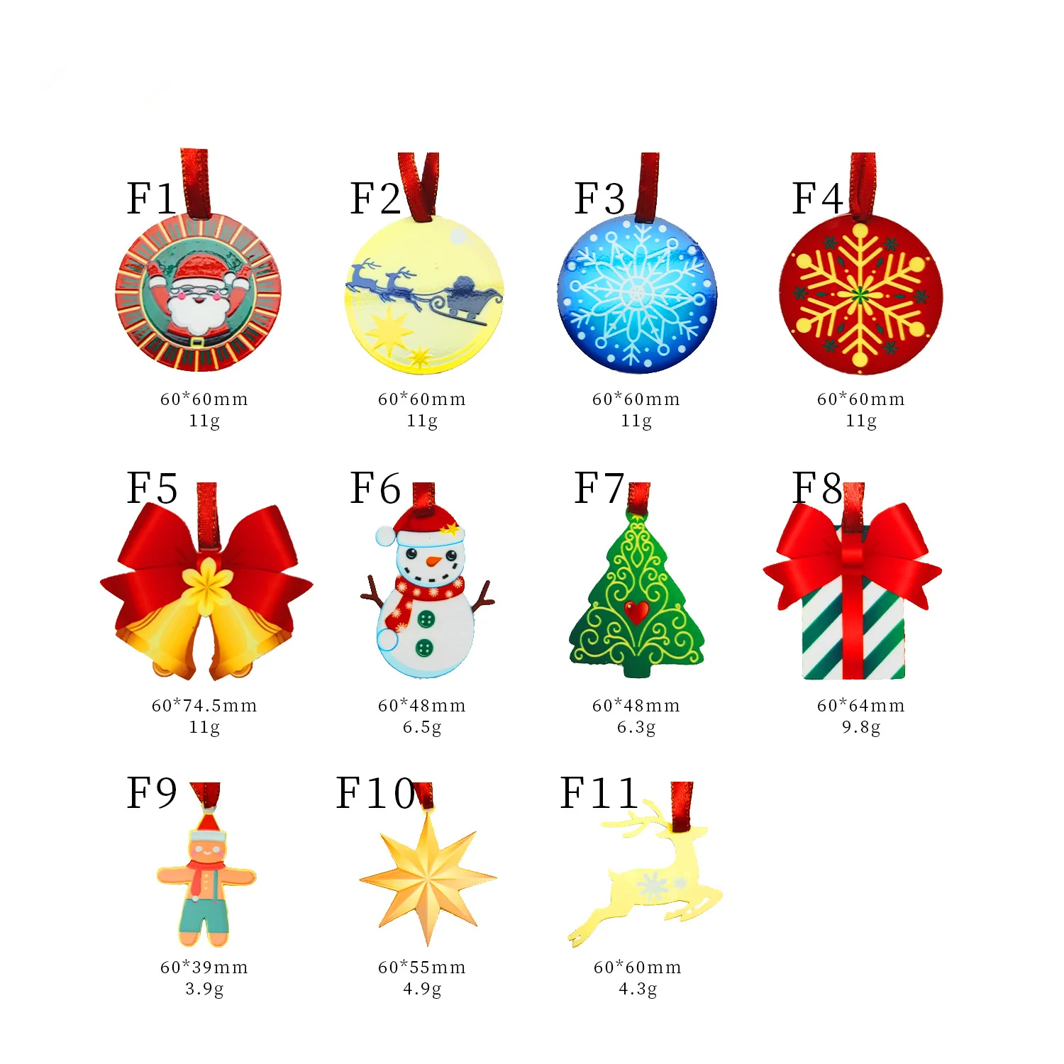 Christmas Tree Hanging Decorations Pendants Decorated Handmade Laser Cutting sublimation wind spinner blanks 3 inch