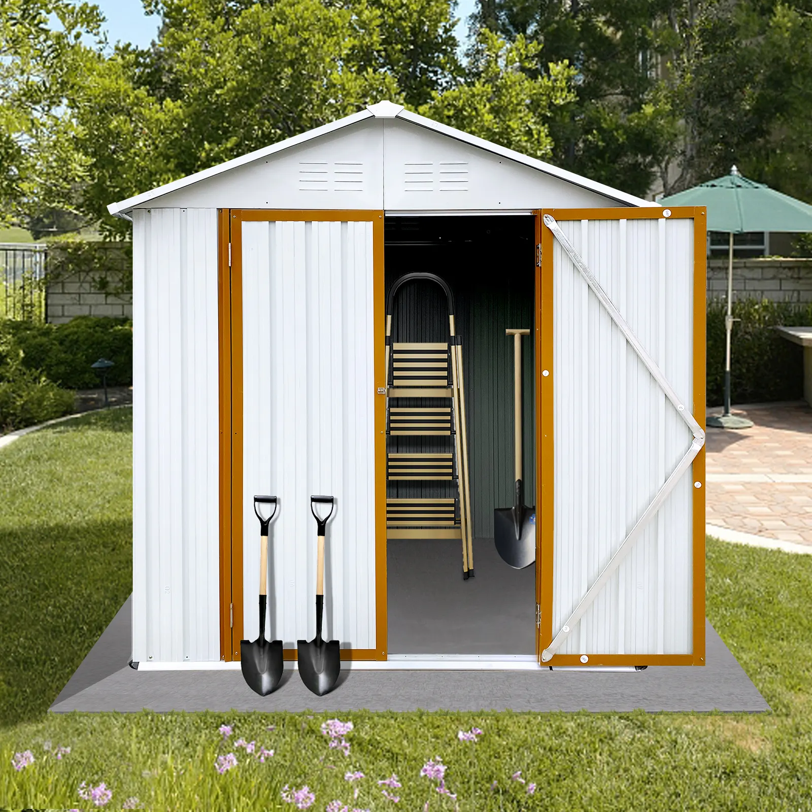 4*6 Outdoor Plastic Composite Sheds Storage Outdoor Garden Supplies Prefabricated House