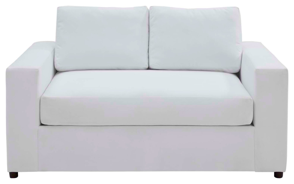 Avendale Velvet Loveseat  Dove White   Transitional   Loveseats   by First of a Kind USA Inc  Houzz