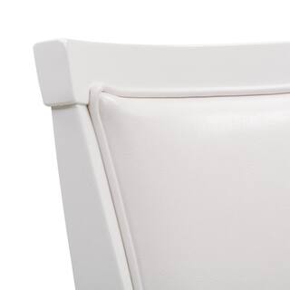 CORLIVING Woodgrove 25 in. Counter Height White Wood Swivel Bar Stools with White leatherette Seat and Backrest (Set of 2) DWG-114-B