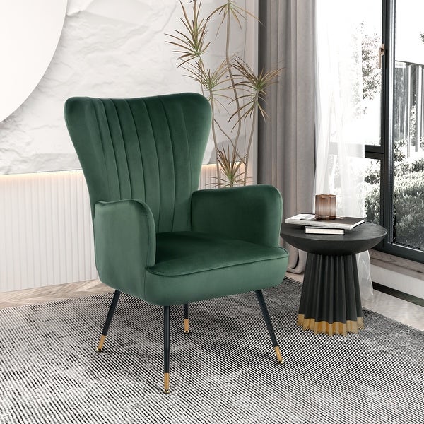 Homylin 26.4'' Wide Velvet Wingback Accent Chairs for Living Room