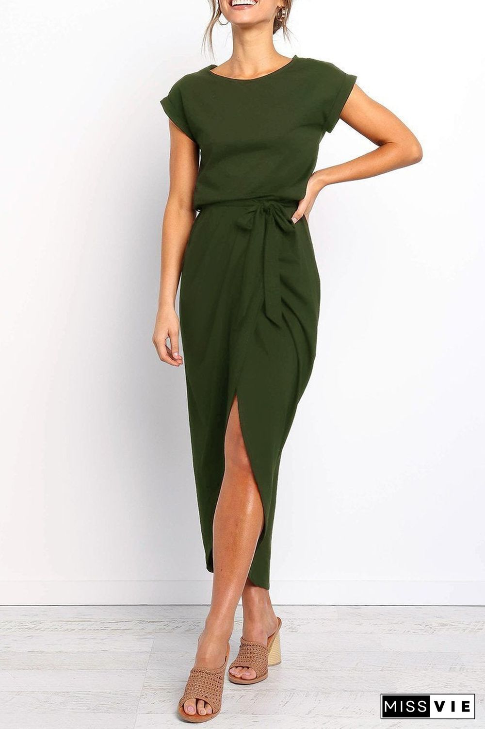 Solid Color Essential Grace Midi Dress(4 Colors)