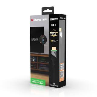 Monster 6 ft. LED HDMI Cable in Green MHV1-1026-GRN