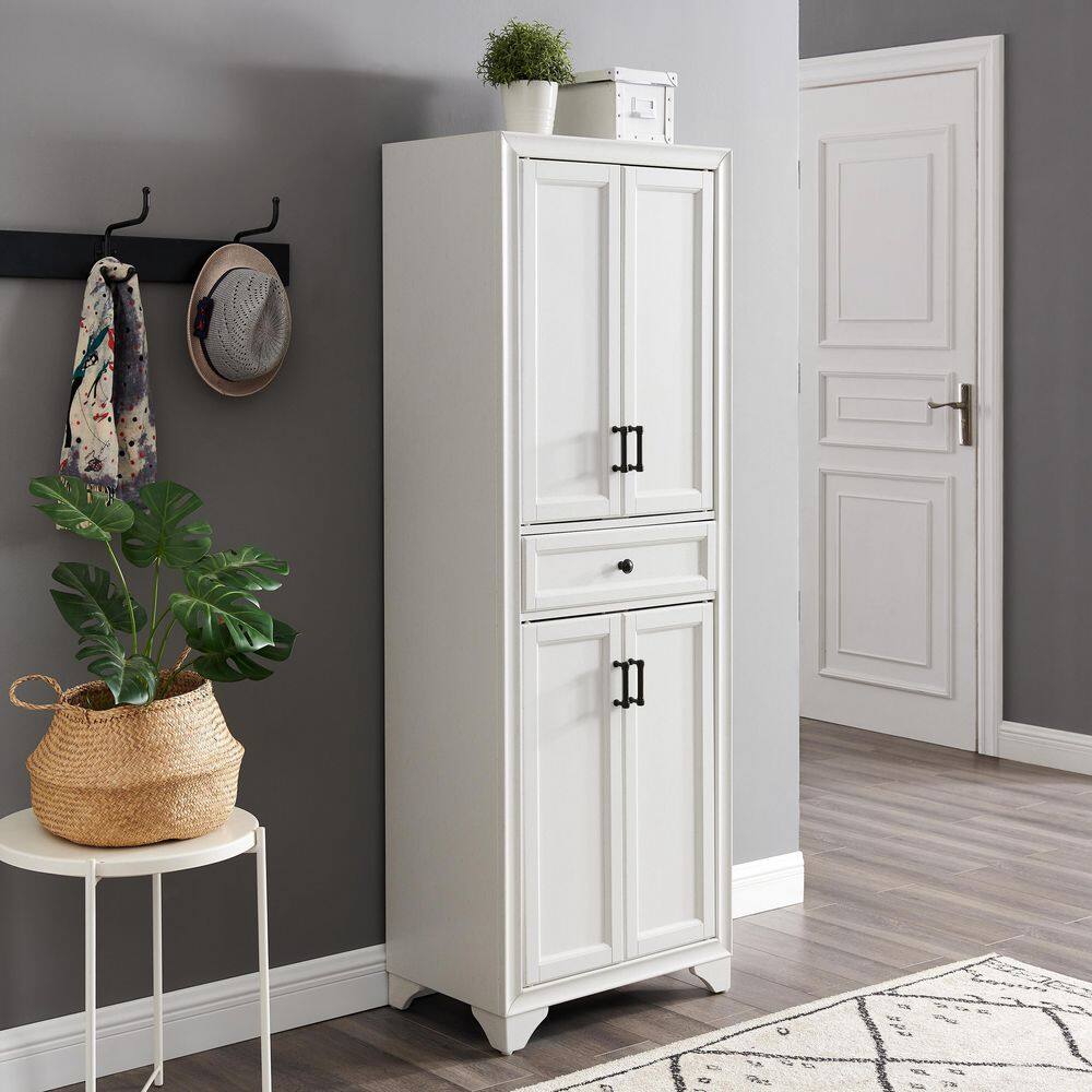 CROSLEY FURNITURE Tara Distressed White Pantry CF3111-WH