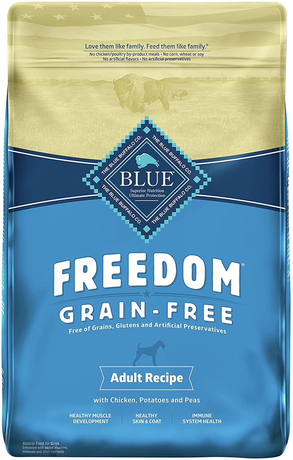 Blue Buffalo Freedom Grain Free Recipe for Dog， dog food， Chicken Recipe， 11 lb