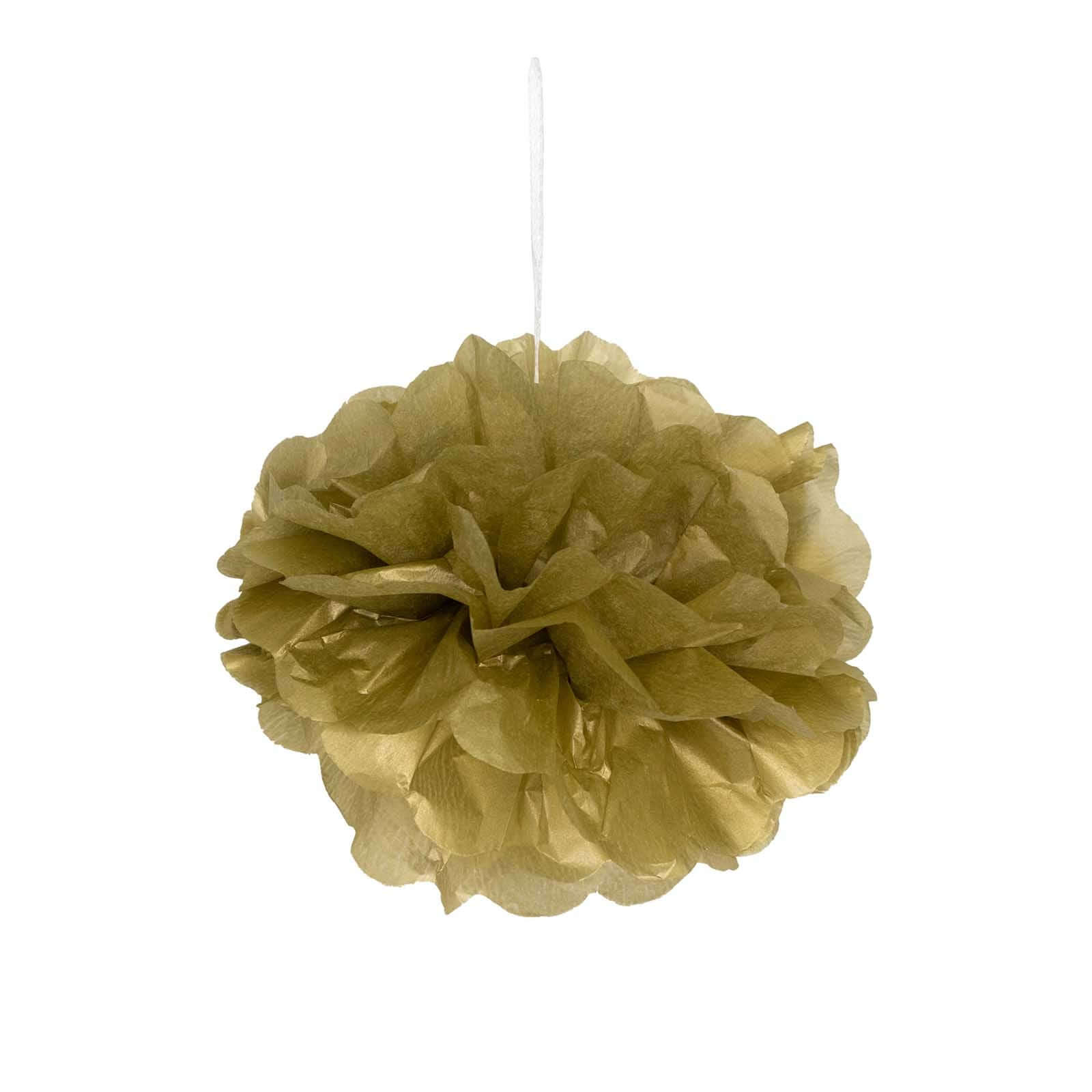 6 Pack Gold Tissue Paper Pom Poms Flower Balls, Ceiling Wall Hanging Decorations 6